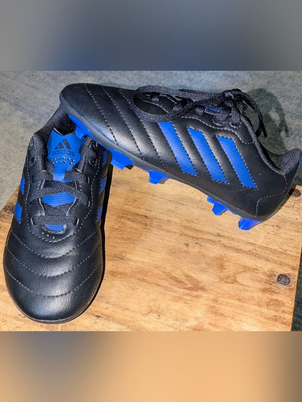 KIDS SIZE 13 Adidas Black & Blue Soccer Cleats - NWOT